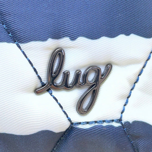 Lug Bebop Women’s Navy & White Adjustable Strap Quilted Striped Crossbody Bag