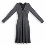 Loft Womens Gray Black Knit Twist Front Dress Petite Size XSP