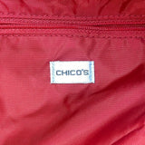 Chicos Women’s Black Nylon Zippered Pockets Travelers Shoulder Straps Tote Bag