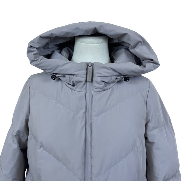 Bosideng Women's Gray Hooded Puffer Coat Long Length Winter Outerwear Sz 2