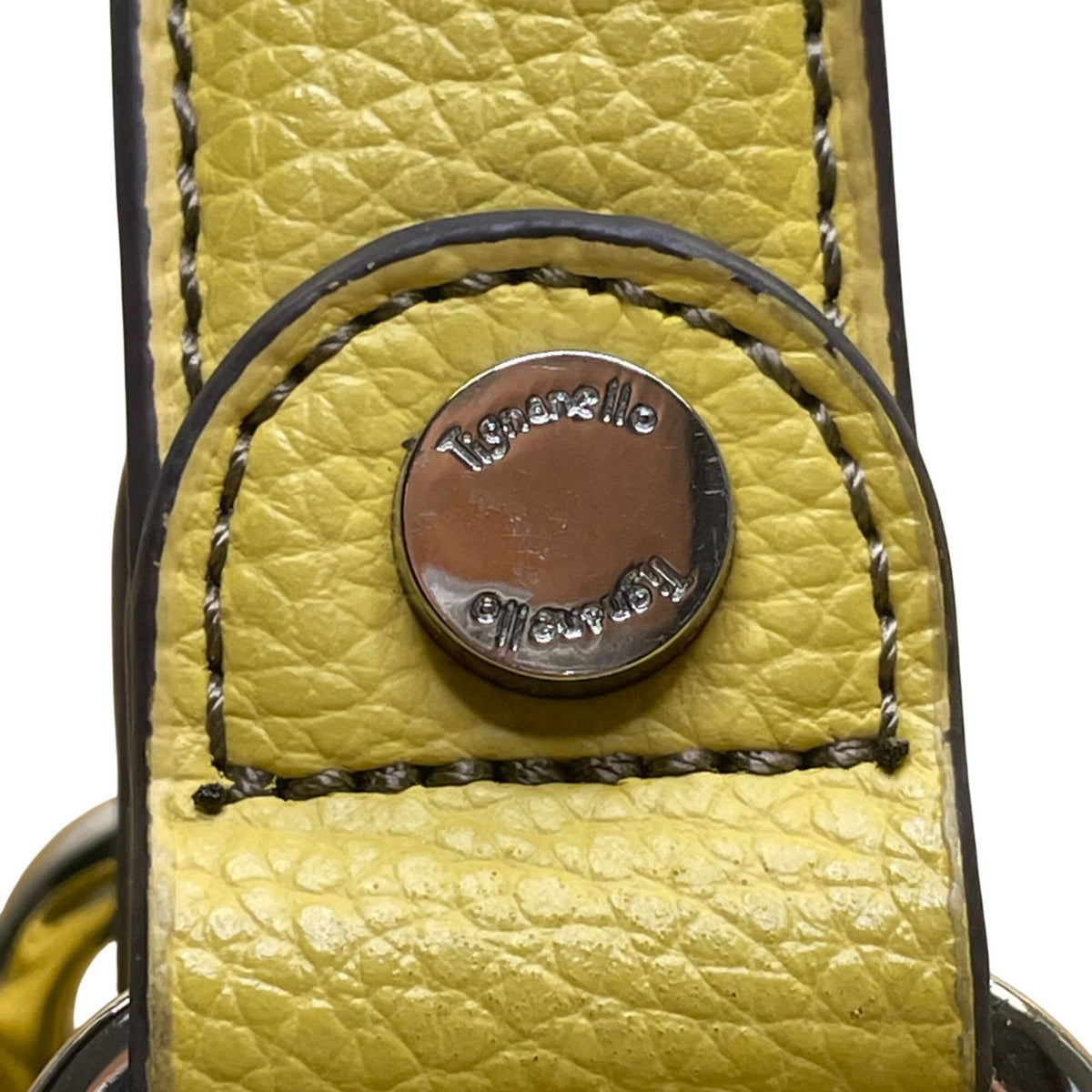 Tignanello Women’s Yellow Leather Storage Pockets  Double-Strap Shoulder Bag