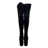 Bar III Women’s Black Suede Block Heel Over-The-Knee Boots Size 8M