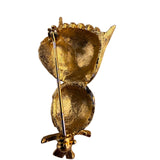Vintage Gold Tone Owl Brooch Pin Bird-Inspired Costume Jewelry