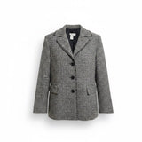 Ulla Popken Womens Black/Grey Tweed Jacket Relaxed Fit Size 16/18