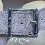 Women’s Beige Suede Strappy Style Adjustable Buckle Wedge Sandals Sz 8.5