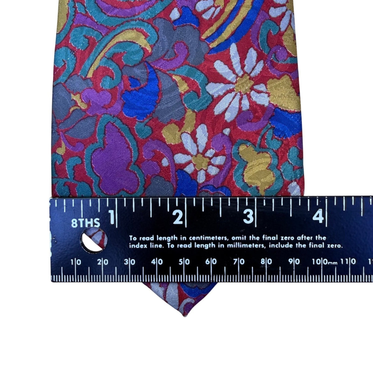 Editions By Van Heusen Mens Colorful Polyester Floral Pattern Tie Red/Multicolor