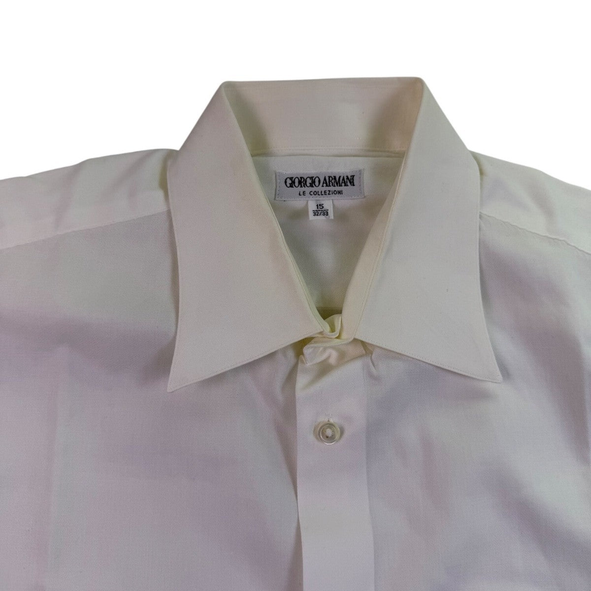 G  Armani Mens White Dress Shirt Cotton Button-Down Size 15 32/33