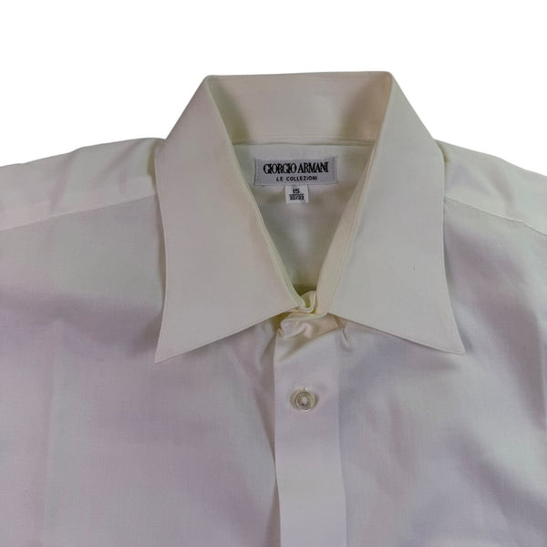 G  Armani Mens White Dress Shirt Cotton Button-Down Size 15 32/33