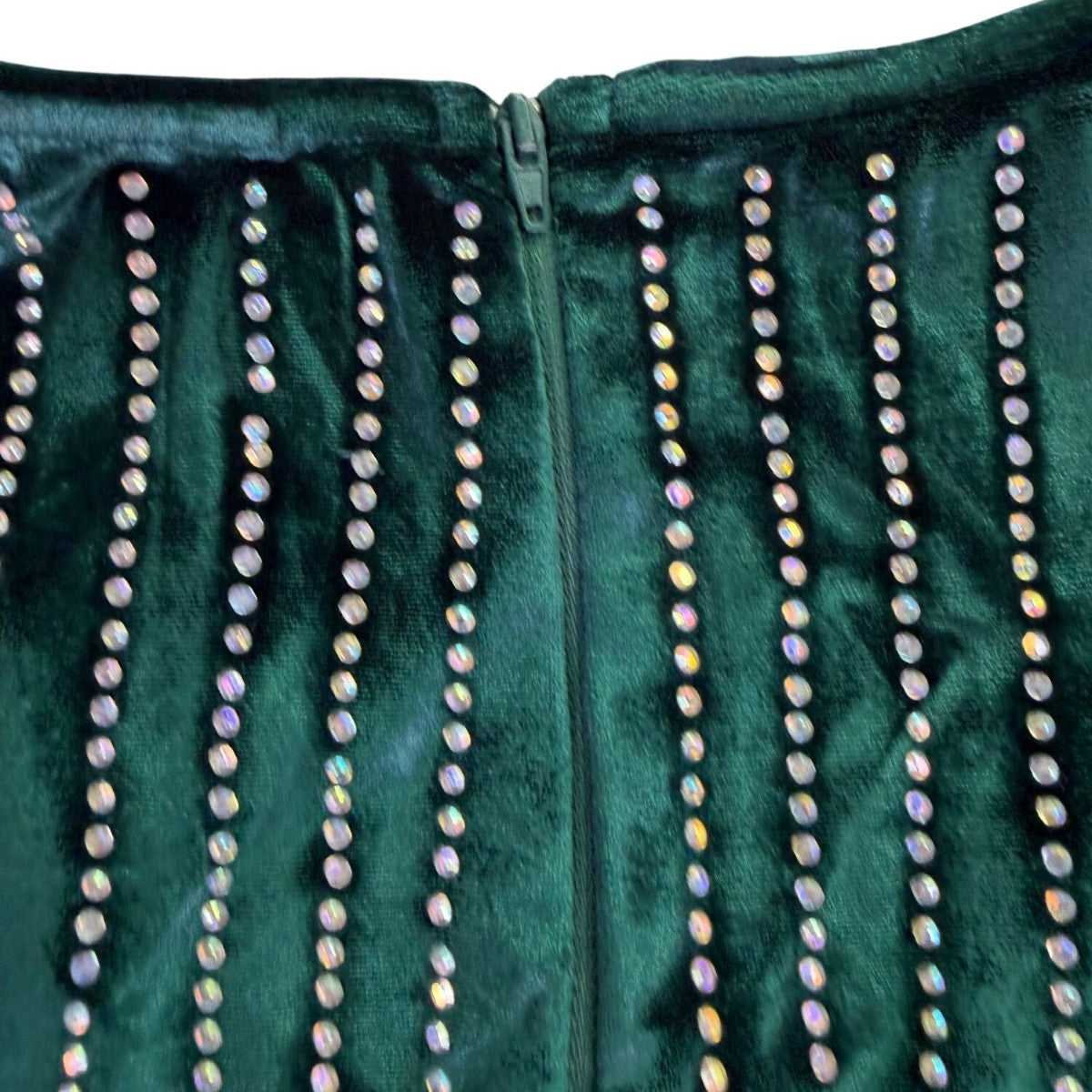 Kikiriki Womens Green Sequin Wrap Dress Long Sleeve V Neck Sparkle Sz M