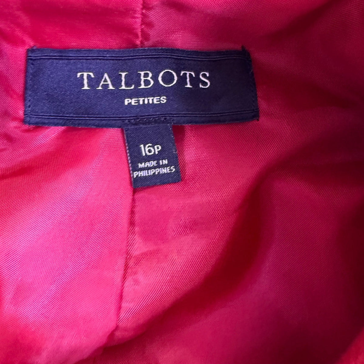 Talbots Womens Red Button Front Jacket Petite Two Pockets Sz 16P 