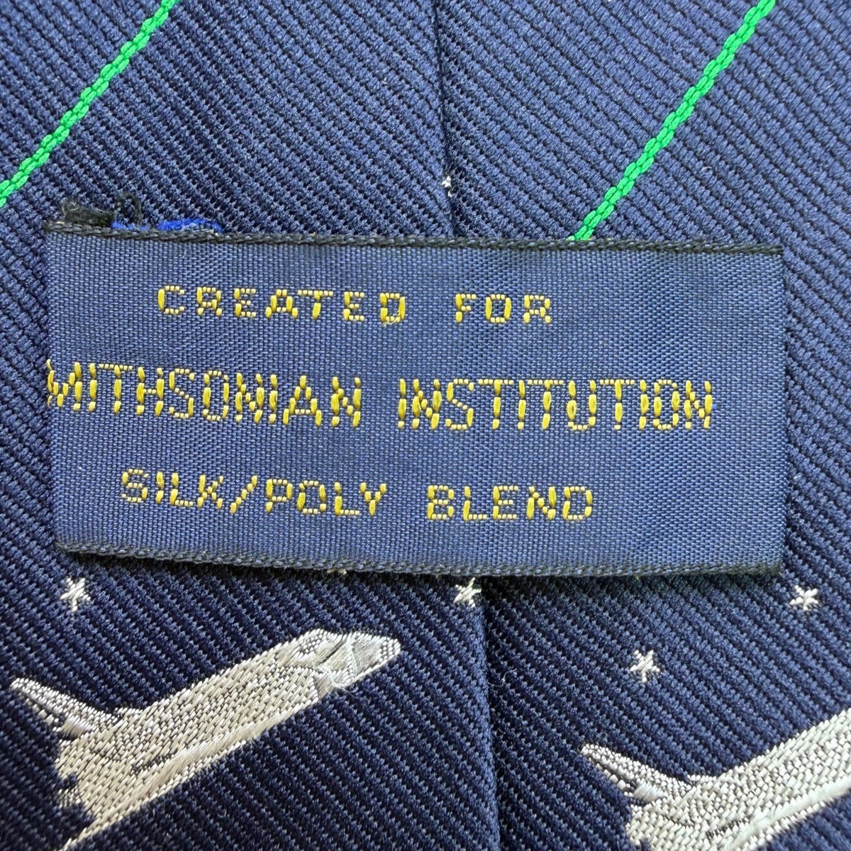 Smithsonian Mens Navy Silk/Poly Space Shuttle Tie Blue Starry NASA Design