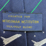 Smithsonian Mens Navy Silk/Poly Space Shuttle Tie Blue Starry NASA Design
