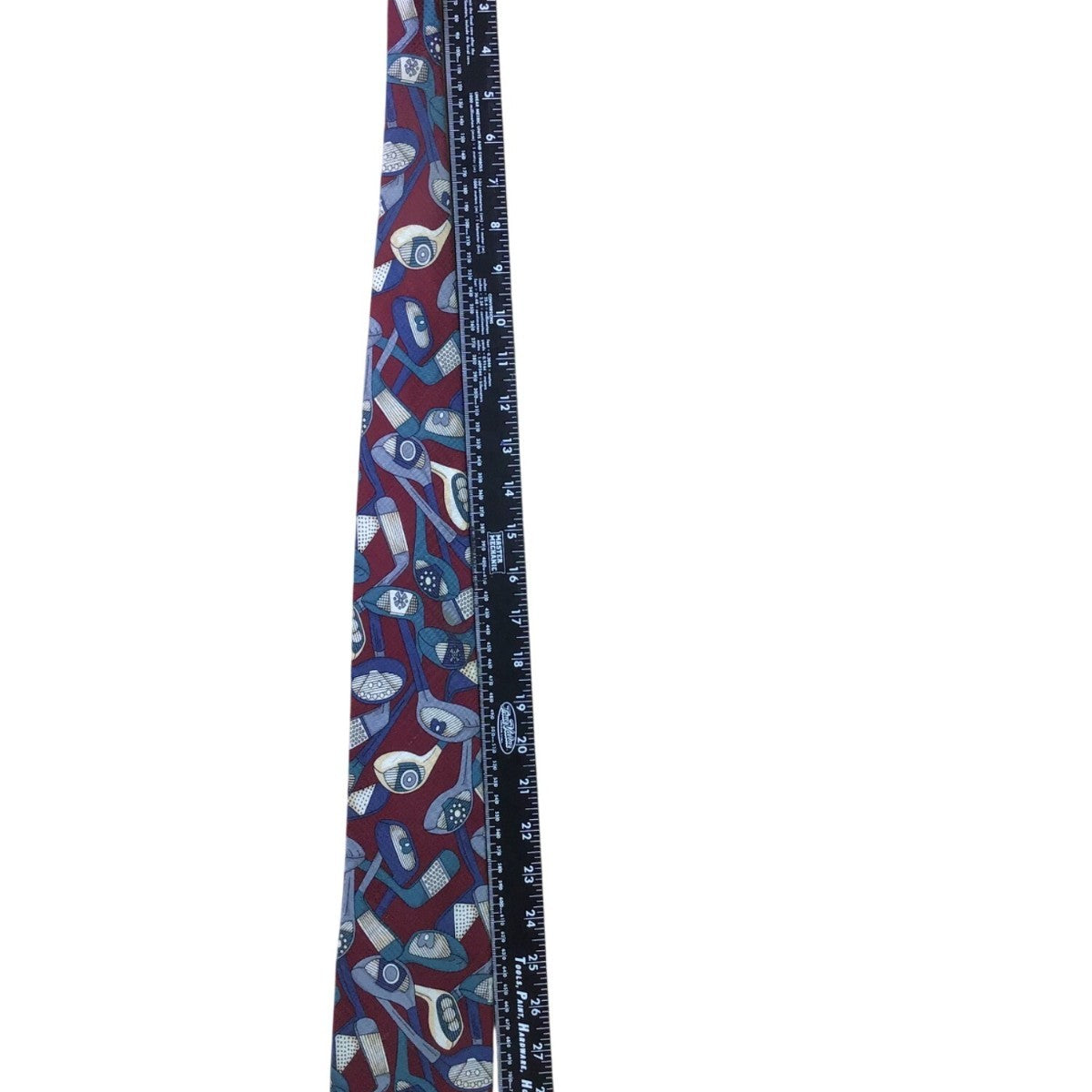 St. Andrews Golf Collection Mens Burgundy All Silk Golf Themed Neck Tie