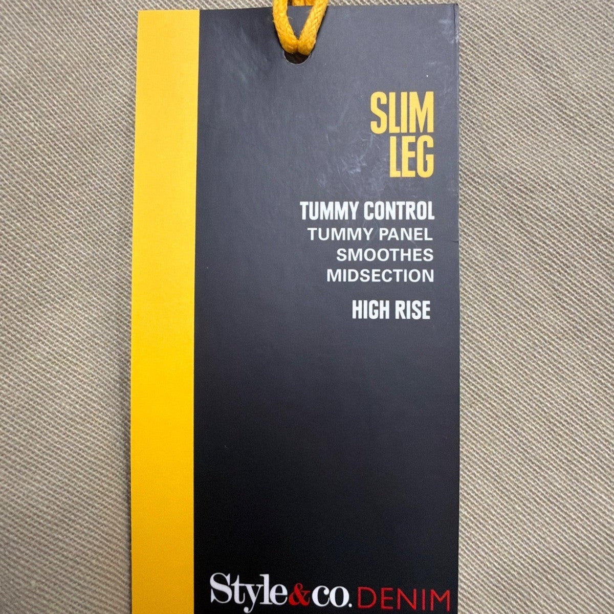 Style & Co Womens Khaki Slim Leg Tummy Control High Rise Pants Size 16P