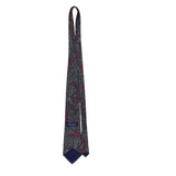 Christian D Mens Burgundy Green Paisley Silk Tie Fabric Woven Italy Made USA