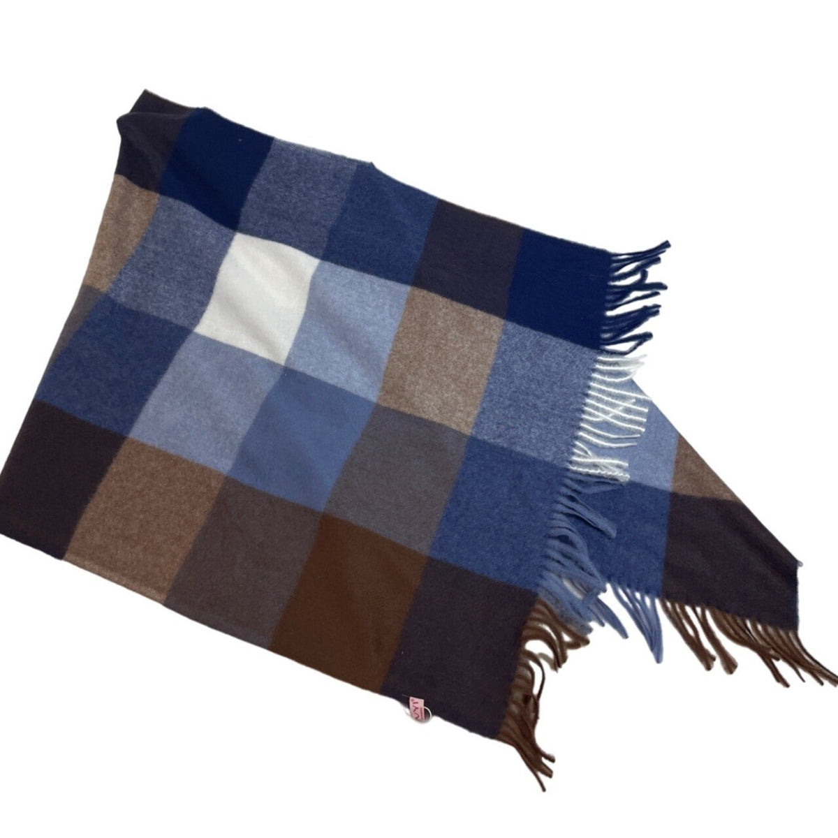 Unisex One Size Famuyi Cashmere Blue Brown White Plaid Shawls New