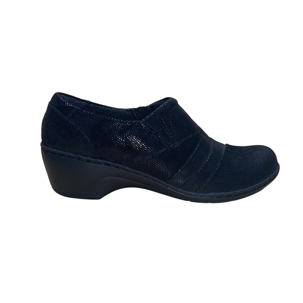 Clarks Women’s Black Lizard Pattern Channing Kim Zipper Closure Shoes Size 7.5 M