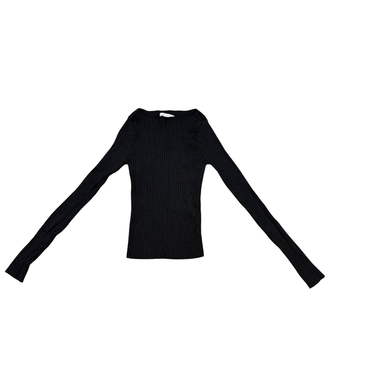 Abercrombie & Fitch Womens Black Ribbed Long Sleeve Top Fitted Stretch Sz XXS
