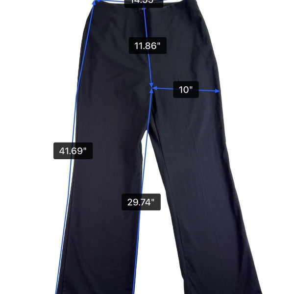 Talbots Womens Black Polyester/Rayon Straight-Leg Hollywood Pants Size 10