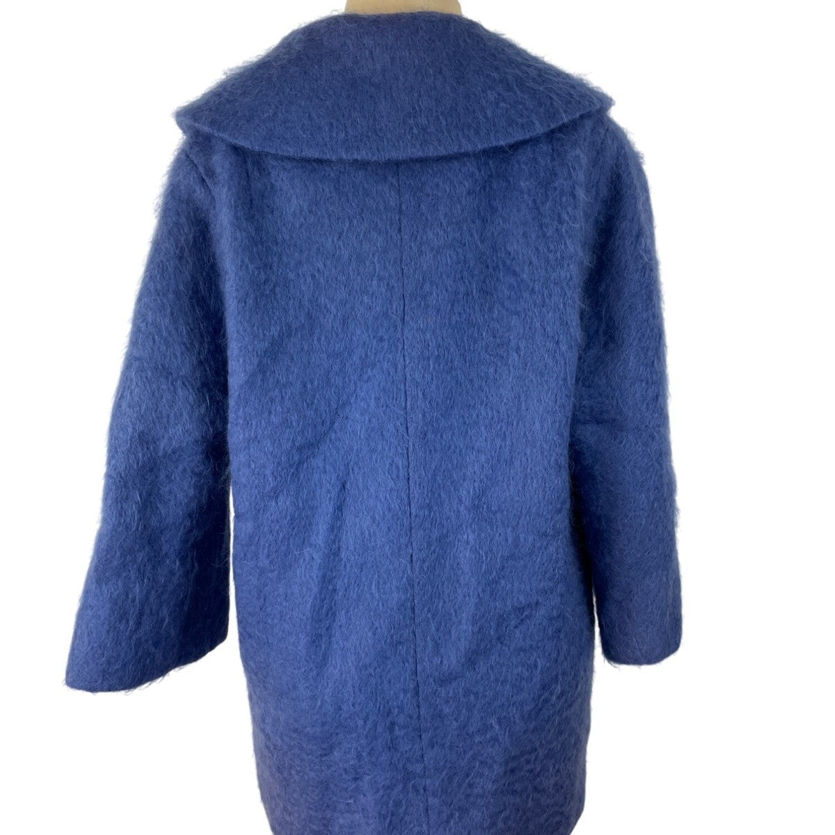 Vintage Sandison Womens Blue Double-Breasted Coat With Buttons