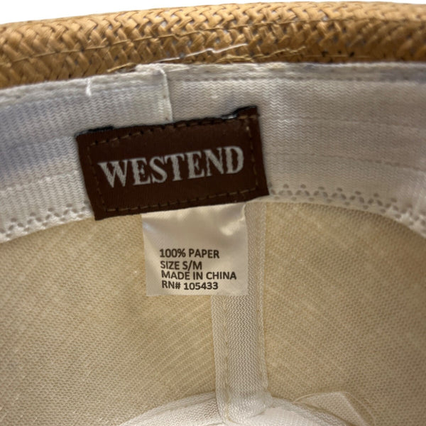 Westend Mens Natural Straw Fedora With Black Band