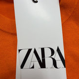 Zara Womens Orange Knit Sleeveless Sweater Viscose Blend Elastic Hem Size M