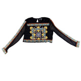 Missguided Womens Black Embroidered Sheer Crop Top UK Size 10