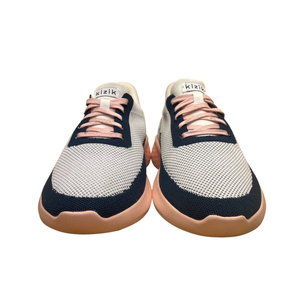Kizik Women’s White & Pink Lace-Up Slip-On Comfort Tech Casual Sneakers Size 8