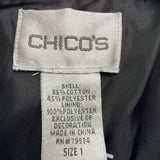 Chicos Womens Pink & Black Patterned Edanas LS Jacket Stylish Size 1