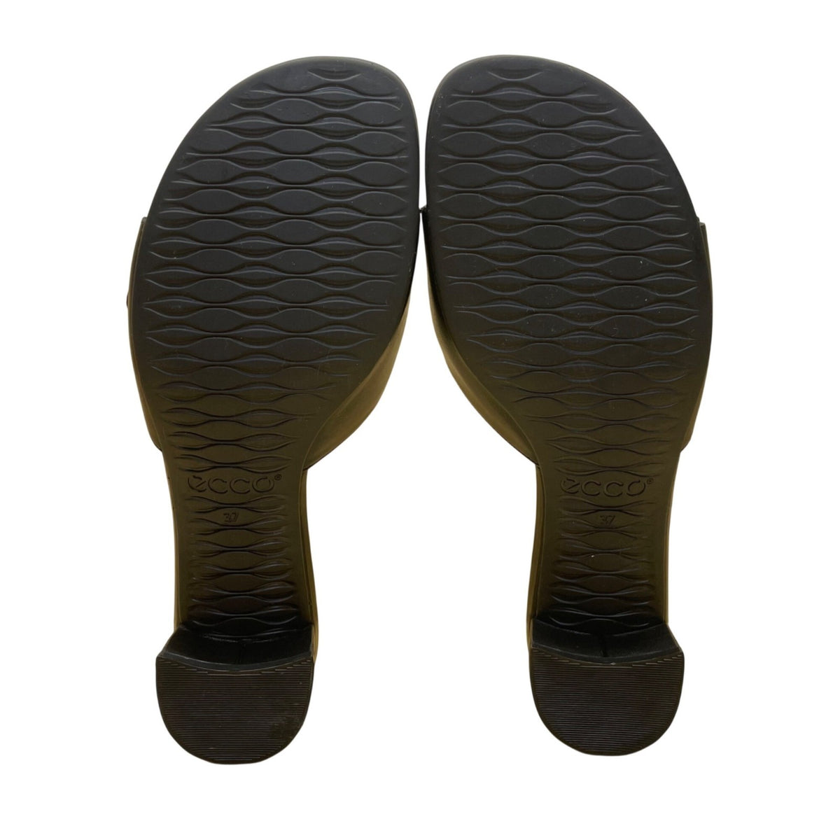 Ecco Women’s Black Leather Flower Accent Open-Toe Mule Sandals Size 37