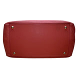 Mark & Graham Women’s Red Leather Gold BCB Initial Details Tote Bag Size L