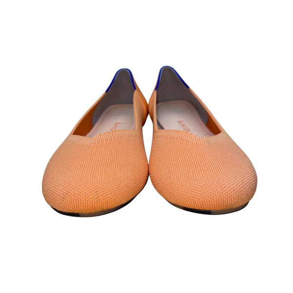 Rothys Women’s Orange Knit Round The Daily Flat Shoes Size W12