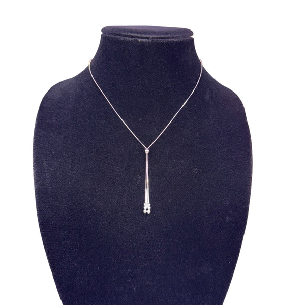 Sterling Silver Necklace With Pendant Adjustable Chain Minimalist Design S925