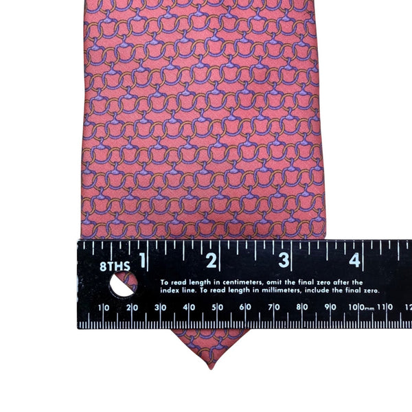 Barneys New York Mens Pink Silk Patterned Tie Handmade In Italy Stylish Design