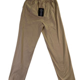 Woman Within Womens Tan Straight-Leg Pants With Elastic Waist & Pockets Size 12