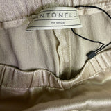 Antonelli Womens Beige Silk Blend Elastic Waist Wide Leg Pants Size 10