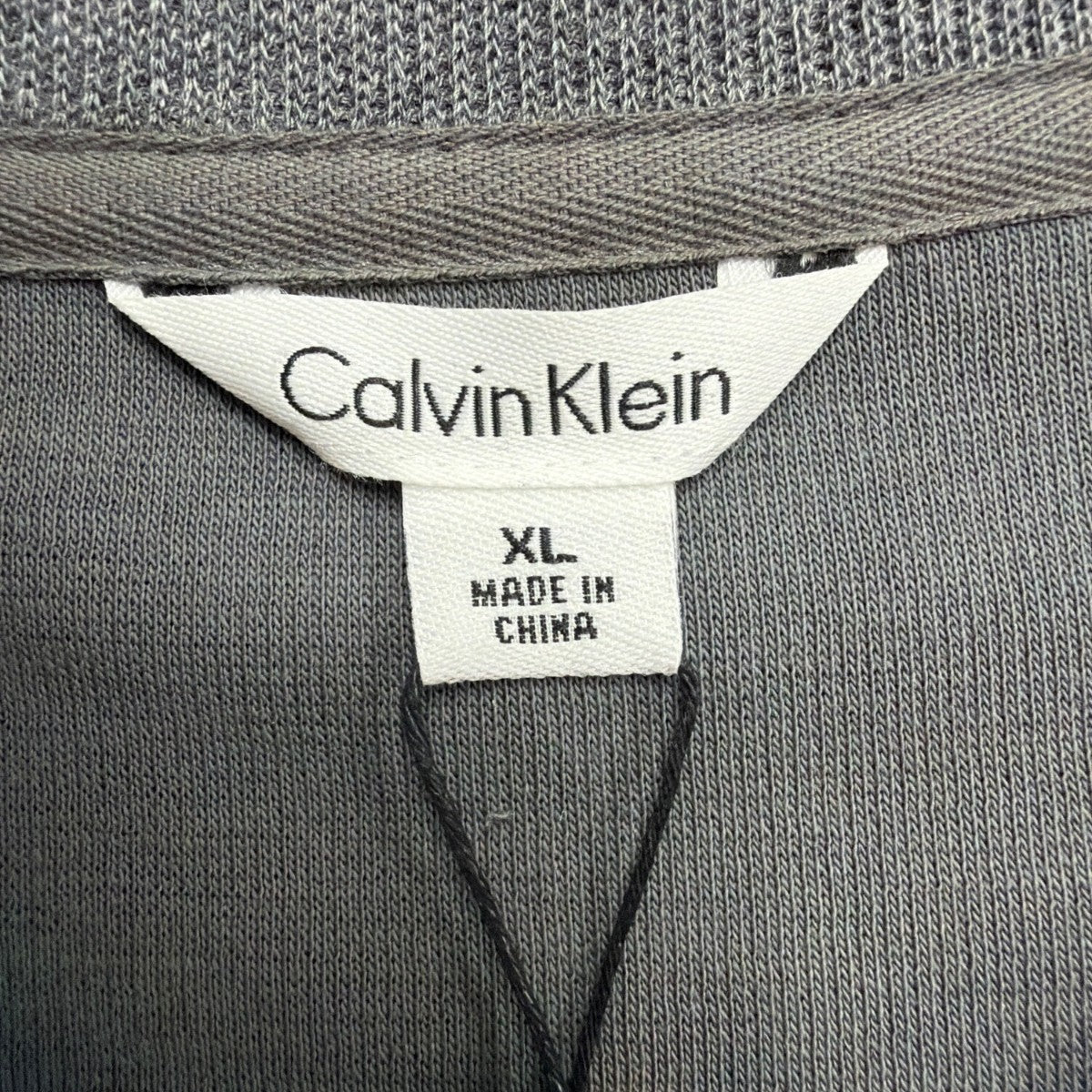 Calvin Klein Mens Medium Grey Cotton V-Neck Liquid Rib Long Sleeve Sweater Sz XL