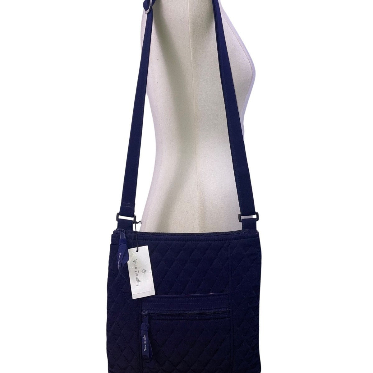 Vera Bradley Women’s Dark Blue Quilted With Adjustable Strap Crossbody Bag