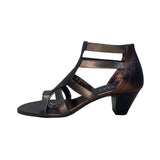 Amalfi By Rangoni Women’s Copper Brown Strappy Leather Low Heel Sandals Size 9M