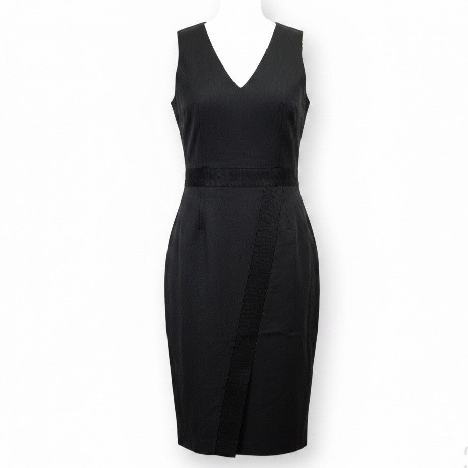 Ted Baker Womens Black Wool Blend Sleeveless Bodycon Dress With Back Zip Size 0