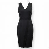 Ted Baker Womens Black Wool Blend Sleeveless Bodycon Dress With Back Zip Size 0