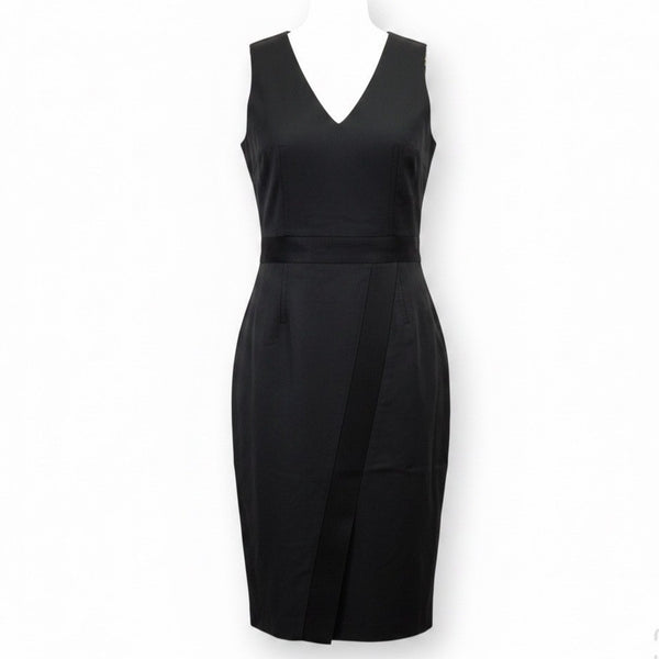 Ted Baker Womens Black Wool Blend Sleeveless Bodycon Dress With Back Zip Size 0