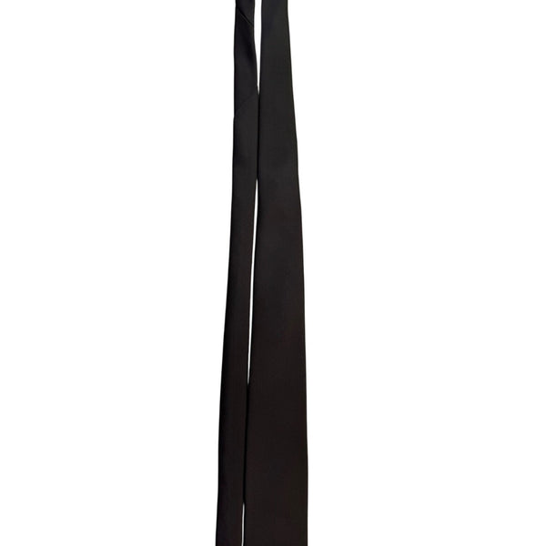 Mens Sears Black Polyester Formal Tie Slim Width Versatile Accessory