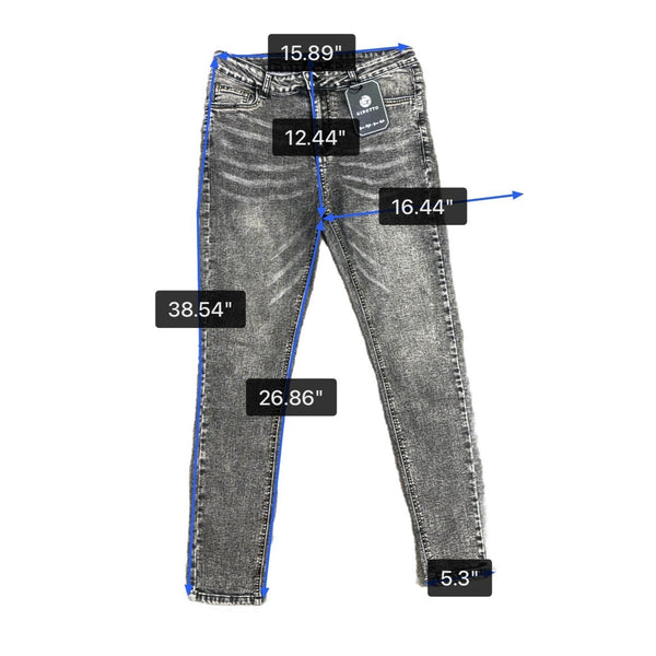 Gingtto Mens Gray Stretch Denim Skinny Fit Jeans Stylish Waist Size 32