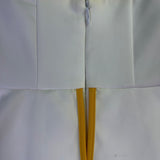 Eva Mendes Women’s White & Yellow Strapless Peplum Dress Petite Sz 0