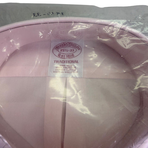 Brooks Brothers Mens Pink Non-Iron 100% Cotton Dress Shirt Sz 15 1/2-33