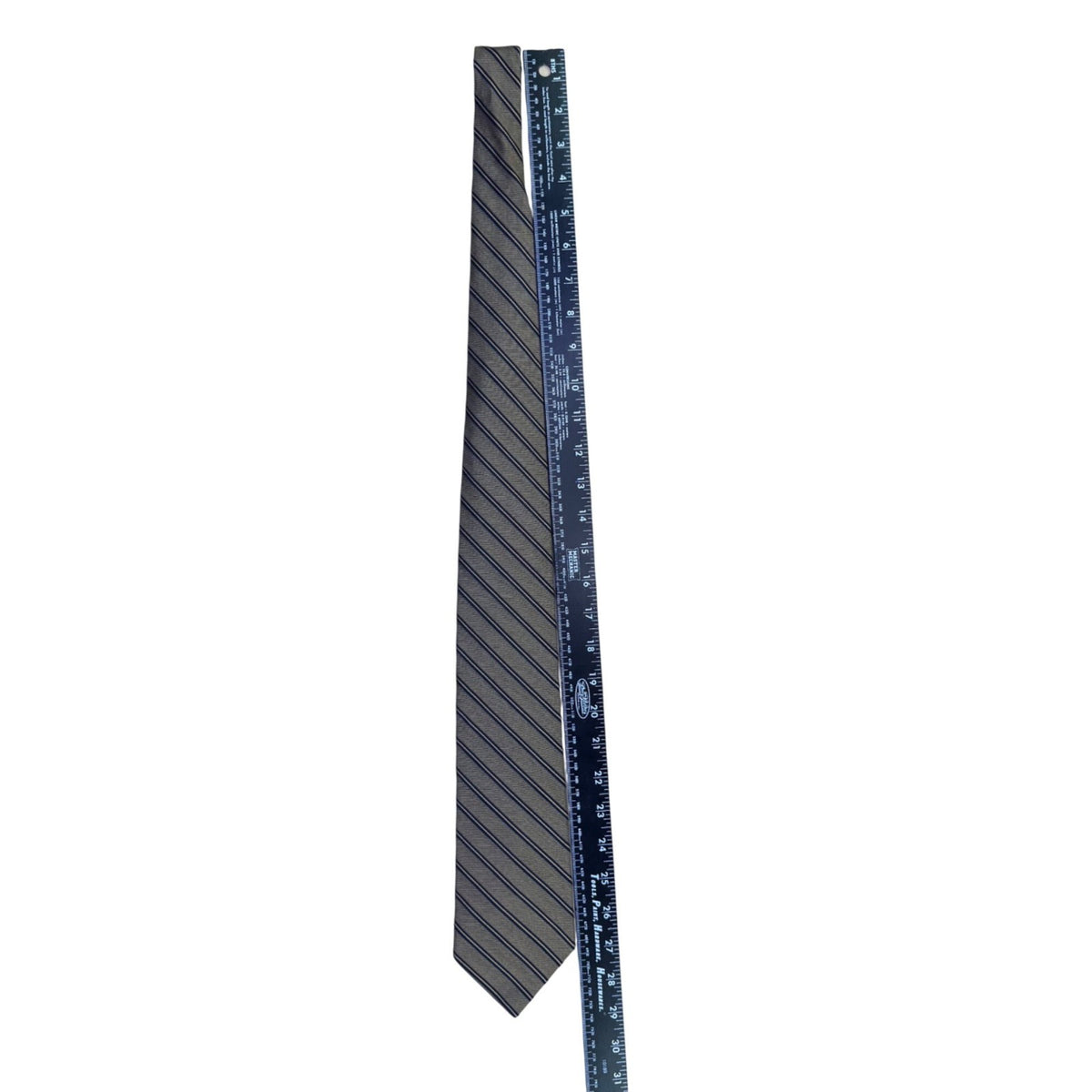 Tommy Hilfiger Mens Blue & Gold 100% Silk Striped Necktie Made In USA