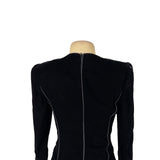 Valentino Womens Black Velvet Long Sleeve Fitted Dress  Italy Formal Size 10