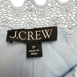 J. Crew Womens Blue Linen Embroidered Slip Dress Lightweight Summer Wear Size 2P