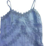 J. Crew Womens Blue Linen Embroidered Slip Dress Lightweight Summer Wear Size 2P